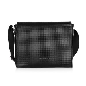 POLICE Pyramid Vegan Leather Messenger Bag – Black