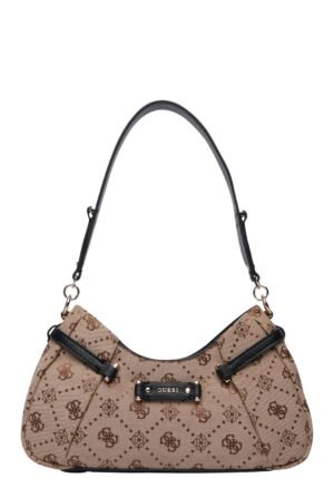 GUESS Dorothy Shoulder Bag – Latte Logo/Black