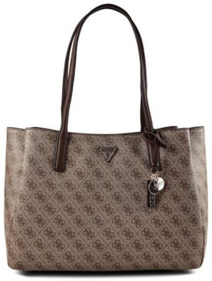 GUESS Noelle II Tech Tote – Latte Logo/Brown
